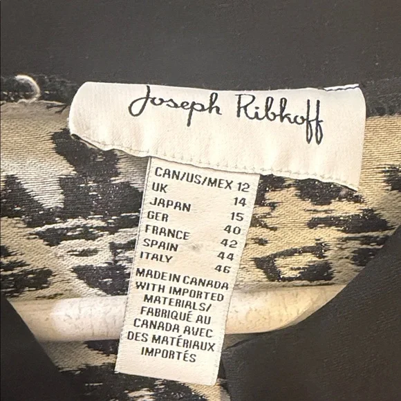 Joseph Ribkoff Black and White Patterned Jacket - Picture 2 of 9